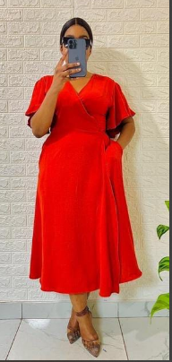 Solid Knot Side Wrap Dress