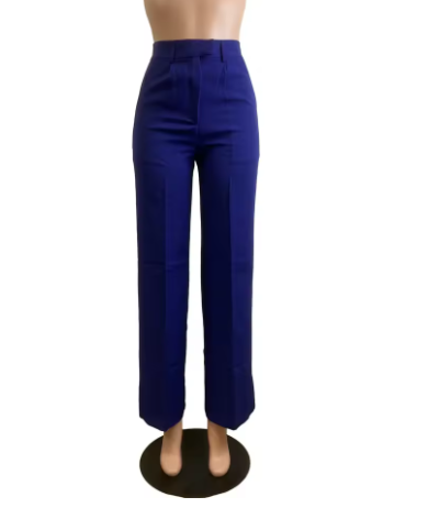 High-Waisted Straight-Leg Trousers