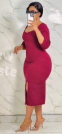 Women's Elegant Ruffle Peplum Dress