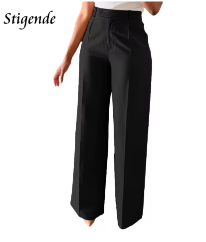 High-Waisted Straight-Leg Trousers
