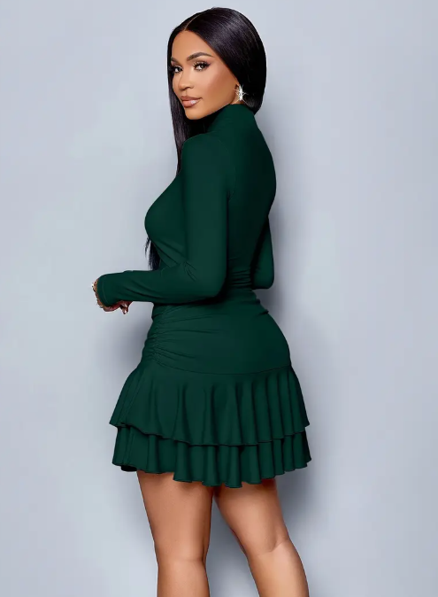 Women’s Black Ruffle Mini Dress