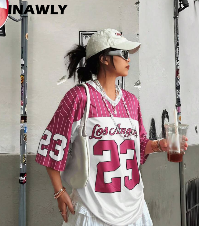 Color Block Letter Print Tee & Pleated Skirt Set
