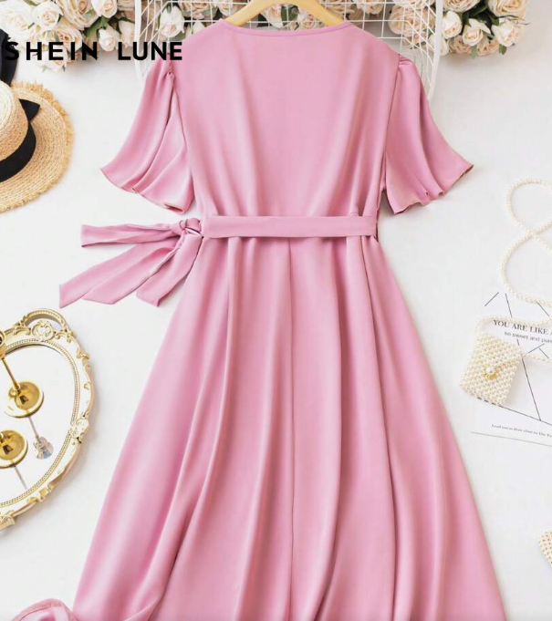 Solid Knot Side Wrap Dress