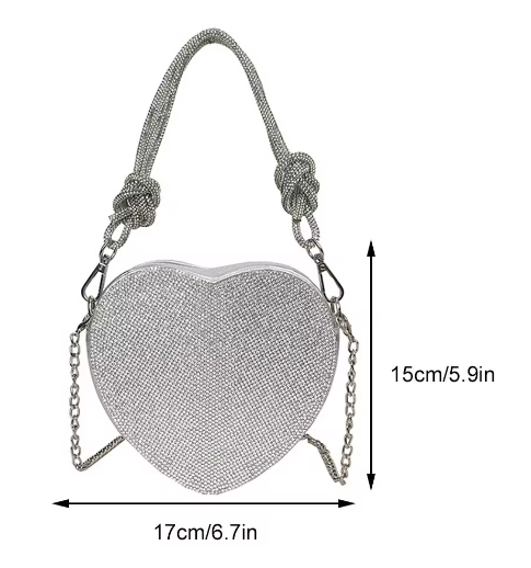 Glitter Heart Shape Purse