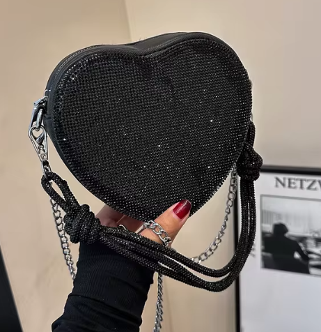 Glitter Heart Shape Purse