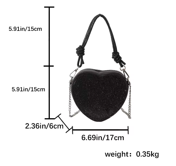 Glitter Heart Shape Purse