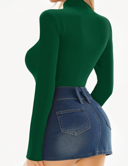 Neck Long Sleeve Tops Bodysuit Jumpsuit