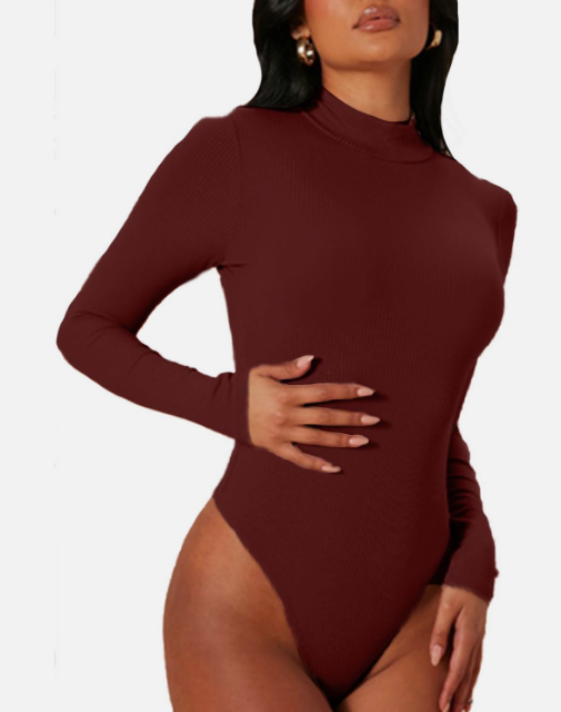 Neck Long Sleeve Tops Bodysuit Jumpsuit