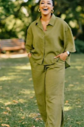 Linen Trousers Doub`e Set