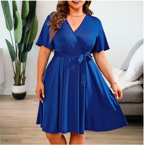 Solid Knot Side Wrap Dress