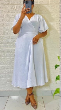 Solid Knot Side Wrap Dress