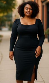 Ruched Side Split Hem Dress