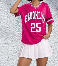 Color Block Tee & Pleated Skirt Set