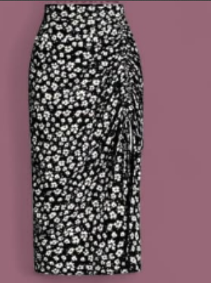 Women's Ditsy Floral Ruffle Drawstring Skirt