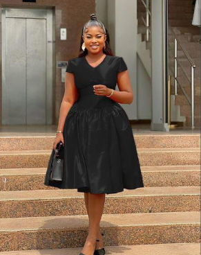 VNECK HIGH WAIST ELEGANT DRESS