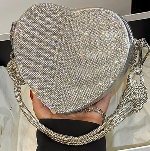 Glitter Heart Shape Purse