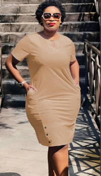 Round neck casual dress