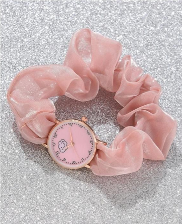 Pink Scrunchie Design Watch