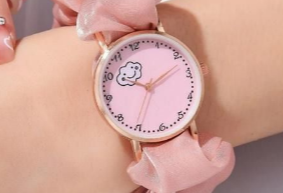 Pink Scrunchie Design Watch