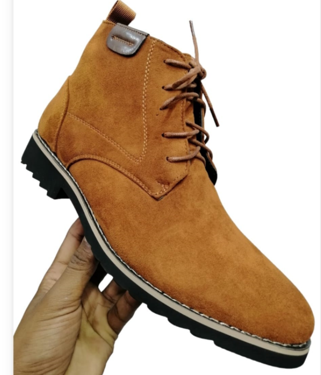 Mens Boots Faux Suede Lace-up