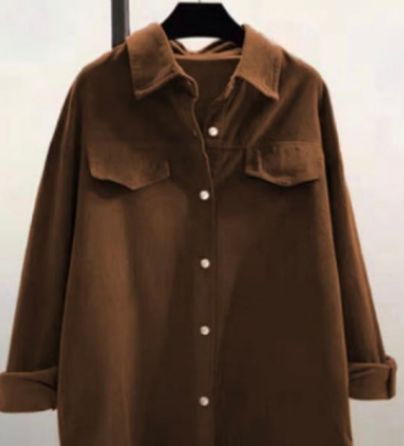 Corduroy Blouse Ladies Shacket/Coat