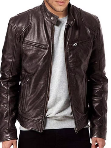 Mens PU Jacket Biker Leather Coats