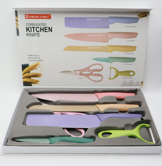 6 Piece Stainless Steel Kitchen Knives Set